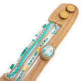 Turquoise and Emerald Multi Strand Bracelet