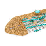 Turquoise and Emerald Multi Strand Bold Bracelet