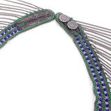 Beaded and Fringed Silver Necklace