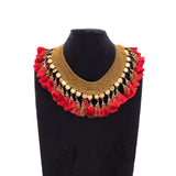 Threaded Tassel Choker Necklace