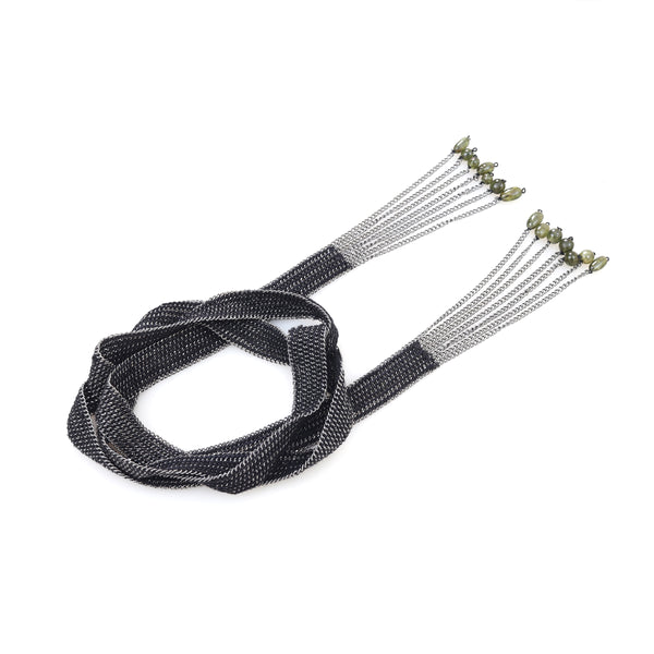 Emerald Noir Tassel Necklace