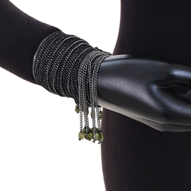 Emerald Noir Tassel Necklace