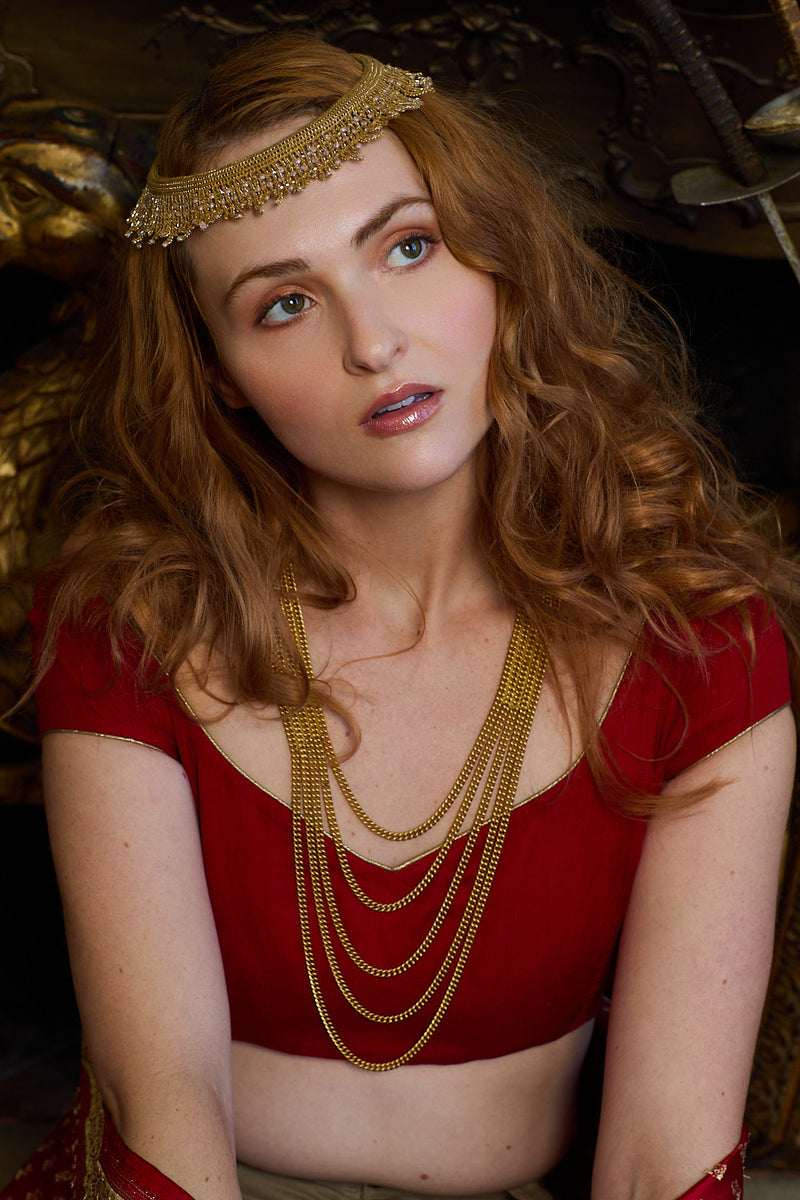 Vintage Gold Beads Necklace