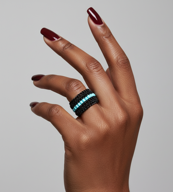 Feroza Bead Ring