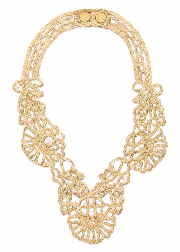 Reversible Pearl Lace Necklace - Zaafar.com