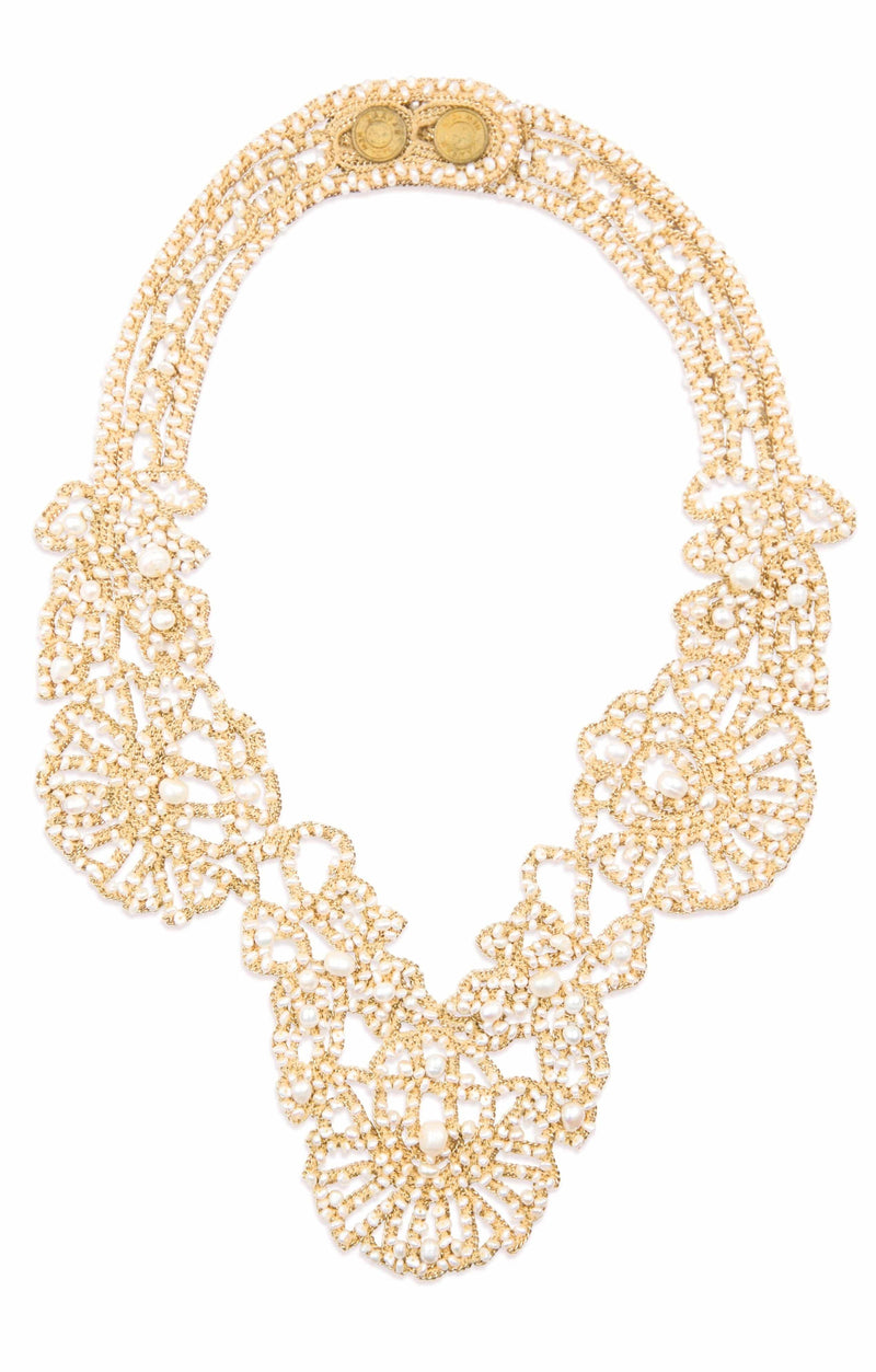 Reversible Pearl Lace Necklace - Zaafar.com